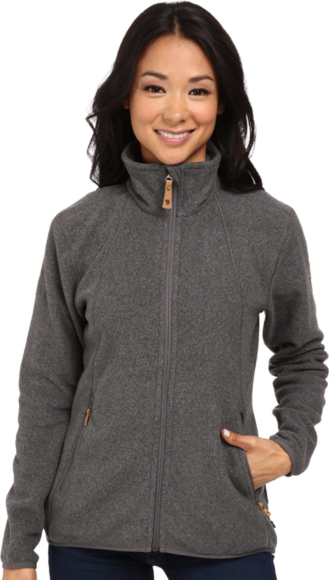 Fjällräven Damen Stina Fleece Sweatshirt,per pack Grau (Dark Grey 030),Small (Herstellergröße:S)