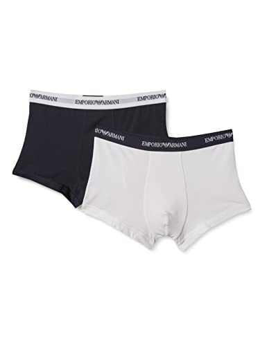 Emporio Armani Underwear Herren 111210CC717 Retroshorts, Mehrfarbig (BIANCO/MARINE 10410), X-Large (2er Pack)