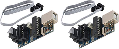 TECNOULAB 2 Stück USBTiny USBtinyISP AVR Tiny ISP USB Programmer Bootloader mit Programmierkabel