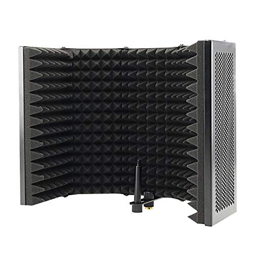 iFutniew 5 Panel Faltbares Studio Mikrofon Isolation Shield Aufnahme Schallabsorber Schaumstoff Platte