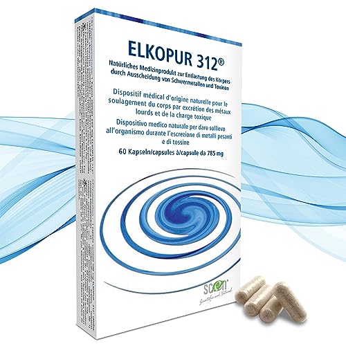 Elkopur312 - Detox Zeolith kapseln 780 mg, CE zertifiziertes Medizinprodukt, Entgiftung und Schwermetallausleitung
