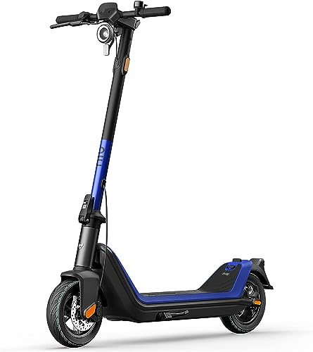 NIU Elektroroller für Erwachsene, 40km Reichweite, 100kg maximale Tragegewicht breiteres Trittbrett und Luftreifen sowie Lenkung, Faltbarer und tragbarer E-Scooter für Berufspendler (KQi3 Sport)