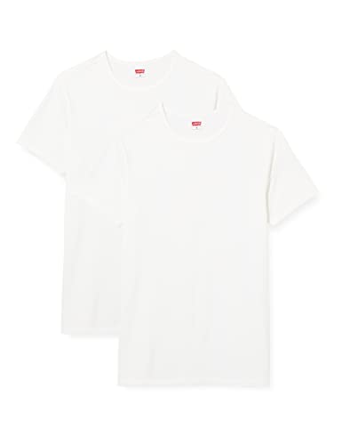 Levi's Herren Levis Men SOLID Crew 2P T-Shirt, Weiß (White 300), Large (Herstellergröße: 030) (2er Pack)