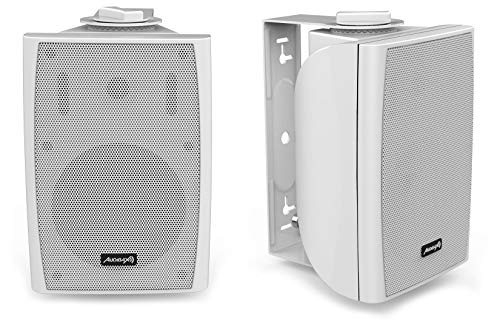 Audibax Elipse HiFi-Lautsprecher, 5 Zoll, 2-Wege, mit Wandhalterung, Weiß, Paar