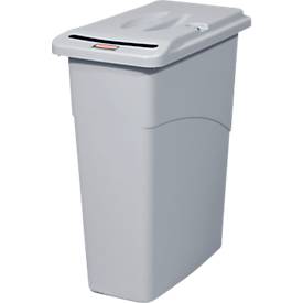 Slim Jim® Confidental Abfallbehälter, 87 Liter, abschließbar, Schlitzdeckel, hellgrau