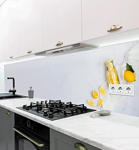 Küchenrückwand mit Zitronen Motiv | selbstklebend-Folie | Wandtattoo | Küche | Klebefolie | Tapete-selbstklebend | Küchen Zubehör | Displayhersteller