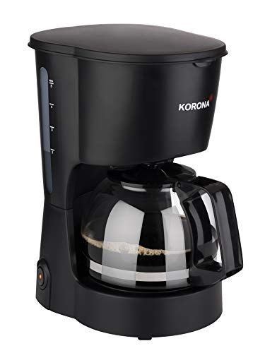 Korona 12011 Kaffeemaschine in Schwarz - Filter Kaffeeautomat für 5 Tassen Kaffee mit einer Kanne aus Glas, Singles, kleine Haushalte