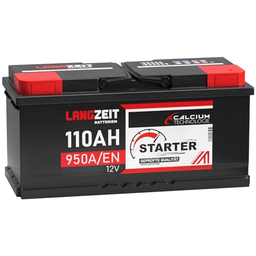 LANGZEIT Autobatterie 110Ah 12V 950A/EN Starterbatterie
