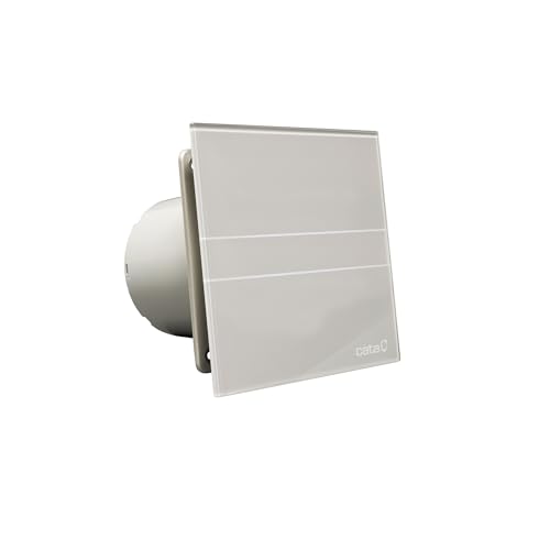 Ventilator Lüfter CATA E-100GT SILVERLINE Timer, SILBERGRAU Glas Standard Glasfront SILBERGRAU stark 115 m3/h sehr leise 31 db energiesparend 8 W, Kugellager, EU Markenqualität seit 1947,