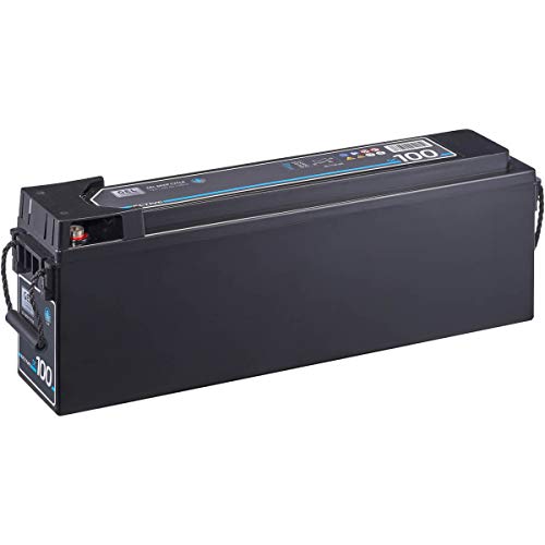 ECTIVE 100Ah 12V Gel Frontterminal-Batterie DC100 Slim Gel Deep Cycle schmale Versorgungsbatterie VRLA zyklenfest, wartungsfrei und platzsparend