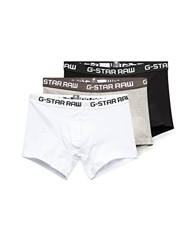 G-STAR RAW Herren Classic Trunk Boxershorts, Mehrfarbig (Black/Grey Heather/White), L (3erPack)