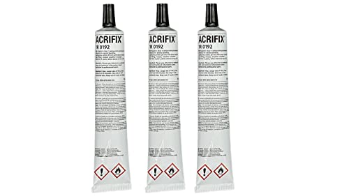 Acrifix-Set 1R 0192 Acrylglas-Kleber 3 Stück PMMA Evonik 1-K Reaktions-Klebstoff klar farblos 100g Tuben 1R0192 Kunststoffkleber Polycarbonat 119€/kg