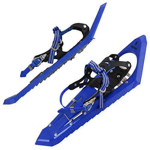 ALPIDEX Schneeschuhe Steighilfe Tragetasche Schuhgröße 38 bis 45 Optional Stöcke, Farbe:Blue - ohne Stöcke