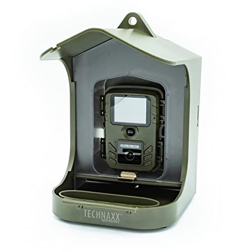 Technaxx Full HD Bird Cam TX-165 - Outdoor-Videokamera mit weitem Betrachtungswinkel von 100° und Zeitlupen-Videofunktion - zur Beobachtung von Vögeln und anderen Kleintieren -inkl 150g Futterbehälter