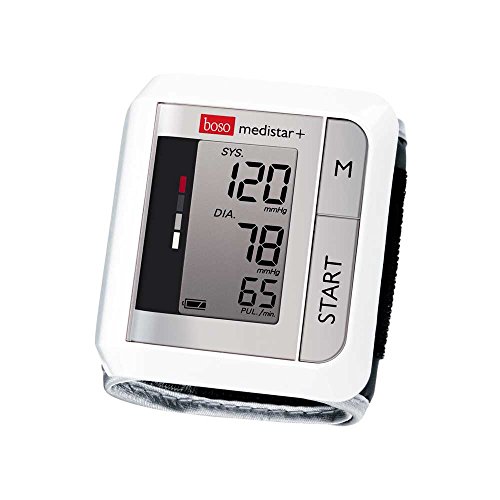 boso medistar+ - Handgelenk Blutdruckmessgerät mit Speicher für 90 Messungen, extra großem Display und Arrhythmie-Erkennung - Inkl. Handgelenkmanschette (13,5-21,5 cm)