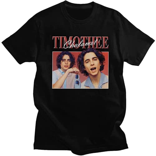 Vintage Timothee Chalamet T Shirt Men Retro 90s 100% Cotton TV T-Shirt Short Sleeves TV Fan Tshirt Merch Tee Fitted Apparel Gift S