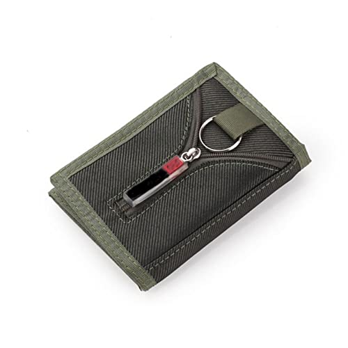 niei Herren Geldbörse Men's Men's Women's Tri-Fold Casual Wallet Young Novelty Money Bag Purse Zipper Coin ID Card Holder Pocket (Color : Green)