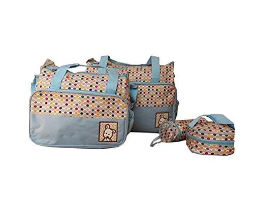 Wickeltasche 5 Teilig Babytasche Set Pflegetasche Tragetasche Handtasche Kinder Windeltasche Himmelblau Eine Größe