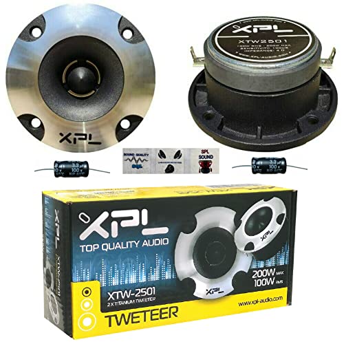 2 XPL XTW2501 Ultra Slim hochtöner mit 100 watt rms und 200 watt max 10 cm Durchmesser 4" und 100 db empfindlichkeit mit reduzierter Tiefe 4,2 cm, pro Paar