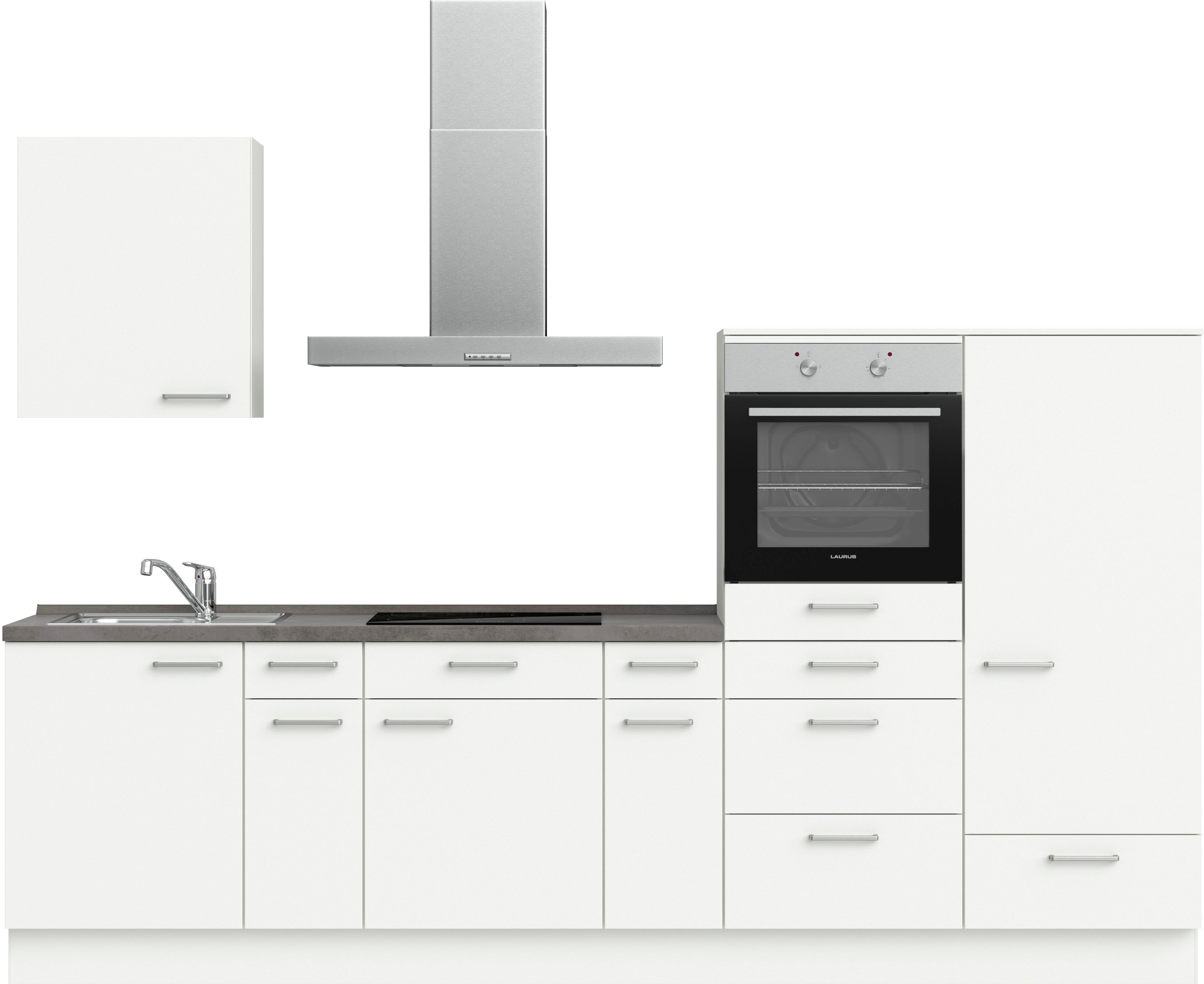 nobilia elements Küchenzeile ""elements basic"", vormontiert, Ausrichtung wählbar, Breite 300 cm, mit E-Geräten