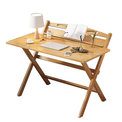NRNQMTFZ Bambus Klapptisch,Faltbar Tisch Schreibtisch Computertisch für Homeoffice Arbeitszimmer Klappbar PC Tisch,Nimmt Keinen Platz EIN(100cm/39.4in,Wood Color)