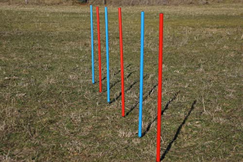 Wuzzmann Agility-ÜBUNGS-Slalom-Set Flexible runde Stangen BLAU/ROT (6)