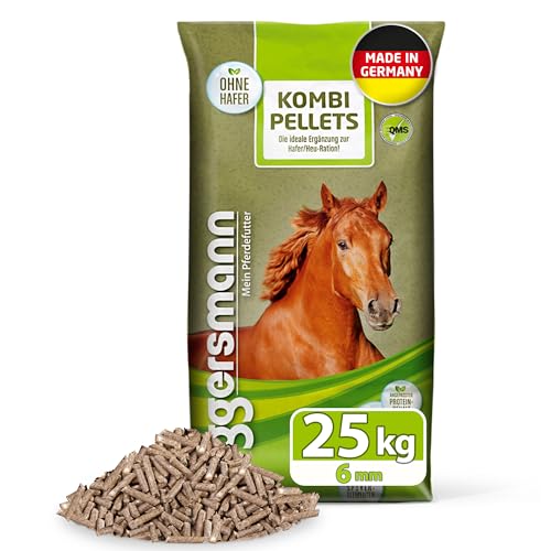 Eggersmann Kombi Pellets 6 mm - Ergänzungsfuttermittel für Pferde - Ergänzend zu Einer Haferfütterung - 25 kg Sack