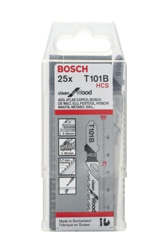 Stichsägeblatt T 101 B, Clean for Wood, 25er-Pack Bosch Accessories 2608633622 25 St.