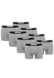 Levi's Solid Herren Boxershorts Unterwäsche aus Bio-Baumwolle im 8er Pack, Farbe:Middle Grey Melange, Bekleidungsgröße:M