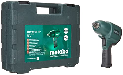 Metabo DSSW 360 Set 6.04118.50 Druckluft-Schlagschrauber Werkzeugaufnahme: 1/2 (12.5 mm) Außenvierkant Drehmoment (max.): 360 Nm inkl. Zubehör