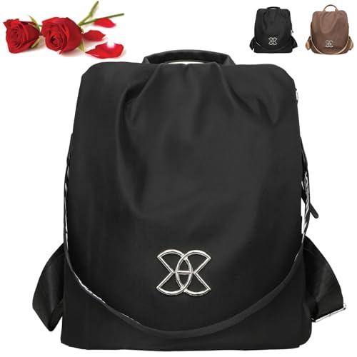 Donubiiu Oxford Cloth Umhängetasche Mehrzweck-Tasche, Large Capacity Oxford Cloth Waterproof Shoulder Backpack (Black)