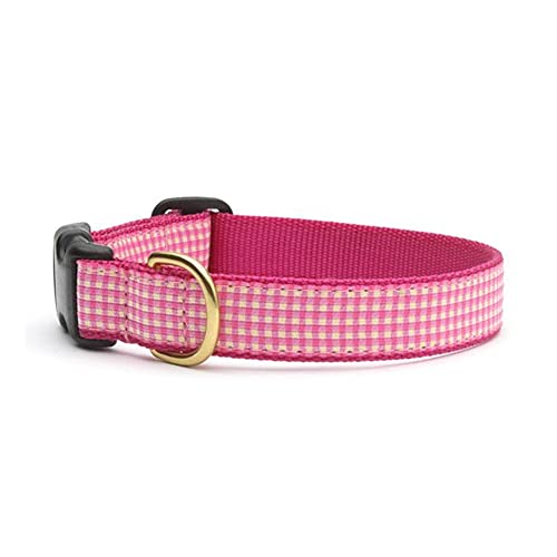 Up Country PKG-C-L Pink Gingham Hundehalsband, Breit 1 inch, L