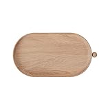 OYOY Living Inka Wood Tray - Holztablett Tablett Oval zum Servieren und Präsentieren Organisieren - Eiche 34x18x2 cm