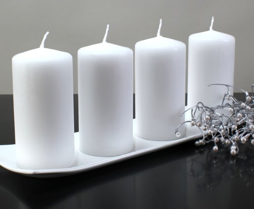 Kerzen Safe Candle Markenkerzen Adventskerzen Stumpenkerzen 120/60 mm weiß, 12 Stk.