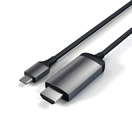 Satechi Typ C HDMI-Kabel aus Aluminium mit 4K, 60Hz für 2016/2017 MacBook Pro, 2015/2016/2017 MacBook, Dell XPS, Lenovo, ChromeBook und andere (Space Grau)