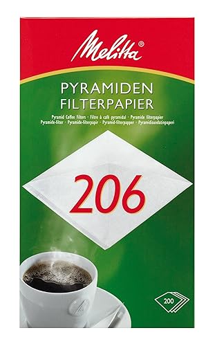 Melitta Pyramiden-Filterpapier 206 G, Weiß, 200 Stück