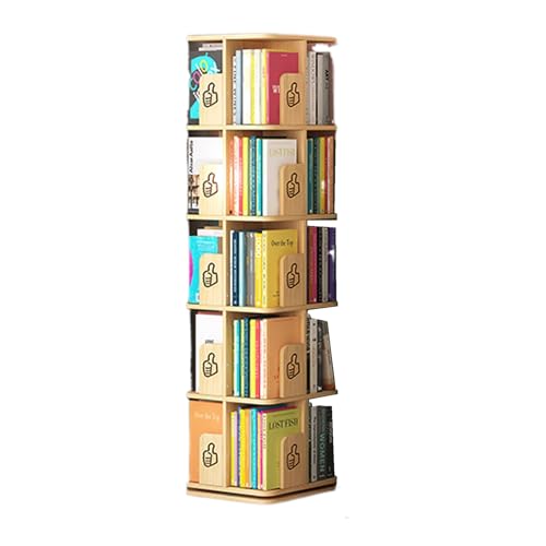 MMOU Drehbares Bücherregal Bewegliches Lagerregal 360-stöckiges Massivholz Quadrat Einfaches Lagerregal Leseständer für Schüler Bilderbuchständer für Zu Hause (Size : 5 Layer)