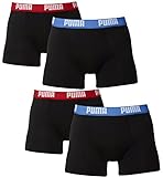 PUMA Herren Boxershorts Unterhosen 4er Pack, Wäschegröße:S, Artikel:-001 red/Blue