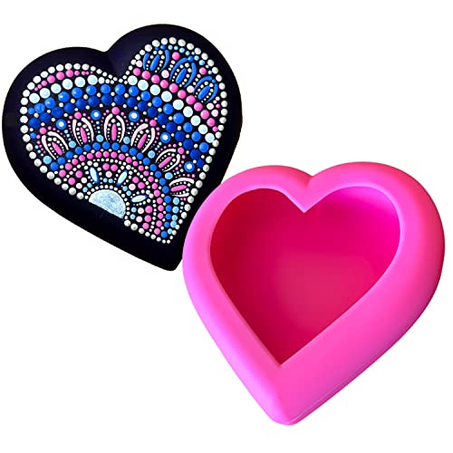 Herzform – Happy Dotting Company – glatte Form zum Auswerfen – Rock Crafts – Valentinstag Handwerk – Steinkunst und Punktkunst Mandalas, Kindness Rocks