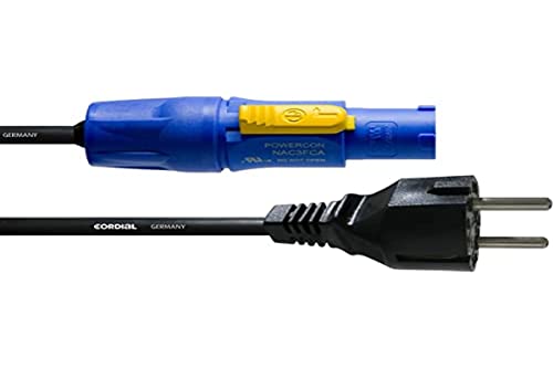 Cordial CFCA 1,5 S Strom Anschlusskabel [1x Schutzkontakt-Stecker - 1x PowerCon-Stecker] 1.50 m Blau