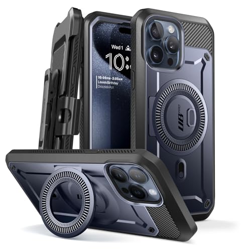 SUPCASE UBPro Mag Hülle für iPhone 15 Pro Max (6.7''), Kompatibel mit MagSafe, 360 Grad Handyhülle Case Bumper Schutzhülle Cover mit Displayschutz, Ständer und Gürtelclip 2023, Mountain