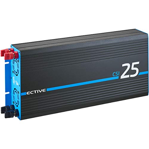 ECTIVE 2500W 12V zu 230V Reiner Sinus-Wechselrichter CSI 25 mit Batterie-Ladegerät, NVS- und USV-Funktion