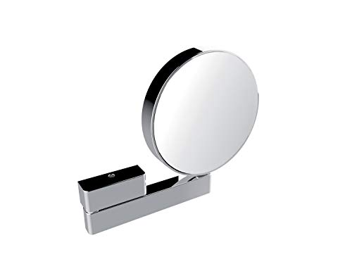 Emco Kosmetikspiegel rund, Badspiegel, mit Gelenkarm, 3-Fach und 7-Fach vergrößert, Spiegel beidseitig - 109500117, Chrom