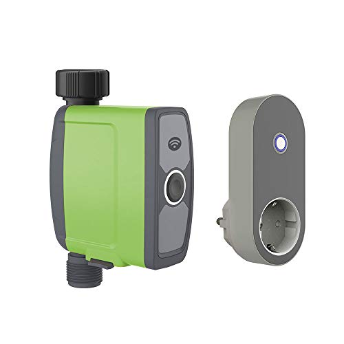 essentials Smart Home Solutions Smartes Bewässerungssystem, Gartenbewässerung, Bewässerungscomputer WLAN mit Repeater, mit App, kompatibel mit Alexa, tuya und smartlife, grün