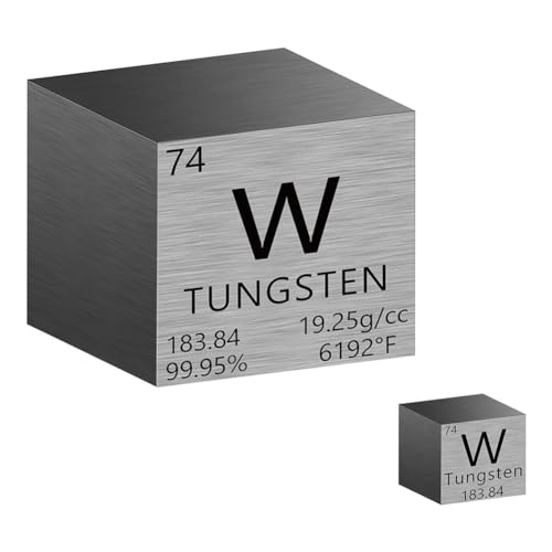 Kanylavy 2 StüCk Wolfram-WüRfel, Metall-Element-WüRfel mit Hoher Dichte, Metall-Dichte-WüRfel für Elements Collections Lab. Für Lehrer