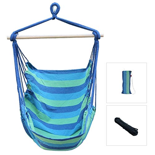 Einstellbarer Schwung Indoor Schaukel Outdoor Spielzeug Leinwand tragbaren Schaukelstuhl Sitz Hängematte kann 120kg tragen Klappschaukel (Color : Blue, Größe : S)