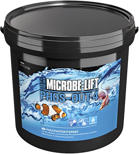 MICROBE-LIFT Phos-Out 4 Filtermedium – Phosphat-Entferner für jedes Meerwasser- & Süßwasseraquarium, entfernt Phosphat, Silikat, Sulfid & Gelbstoffe, auf Eisenhydroxid-Basis, 2,7kg