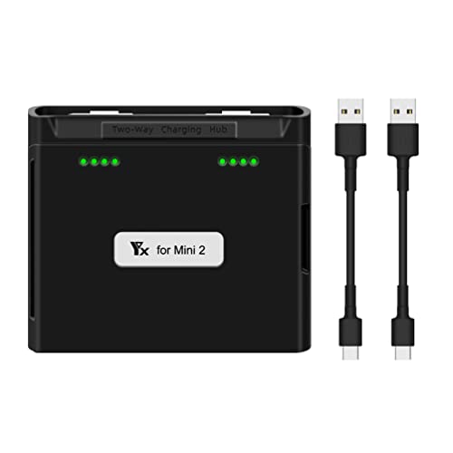 USB-Ladegerät Schnellladestation Kompatibel mit DJI Mini 2/Mini SE Ladegerät, Zwei-Wege-Ladestation Akku USB-Autoladegerät (Black)