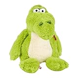 SIGIKID 42967 Mood Pet Krokodil, Stimmungskuscheltier, veränderbarer Gesichtsausdruck Dank Mimikfalte: Gefühle zeigen, spielen, kuscheln, für Kinder ab 12 Monaten, Grün/Krokodil 34 cm