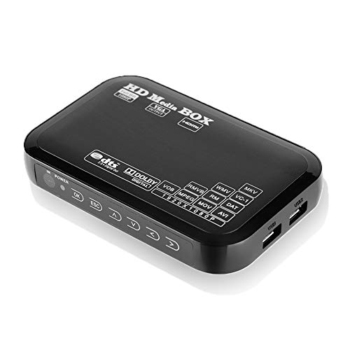 VBESTLIFE Full HD Mini Box Media Player,16 Sprache 1080 P Media Player Box,unterstützt USB MMC RMVB MP3 AVI MKV,110-240 V(EU)